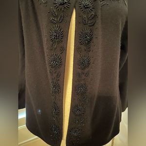 Black M sweater from Talbots. One button.